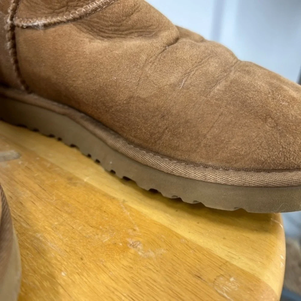 UGGs classic short rollover suede Sherpa lined boot-in chestnut 8
